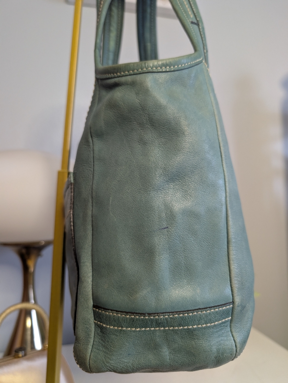 Coach Vintage 2006 Legacy Ergo Teal Leather Tote, Fair Condition - Picture 5 of 16